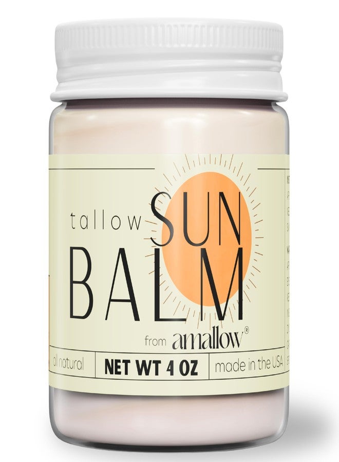 Amallow - Tallow Sun Balm with Zinc Oxide – Tinted Mineral Sun Balm with Cocoa Powder – Natural, Non-Nano Zinc Oxide, Organic Oils – No White Cast – Handcrafted in the USA – 4 oz - Image 1